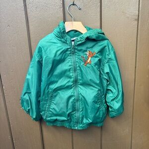 Vintage The Disney Store Tigger Jacket Embroidered Full Zip Kids XS Green Hooded